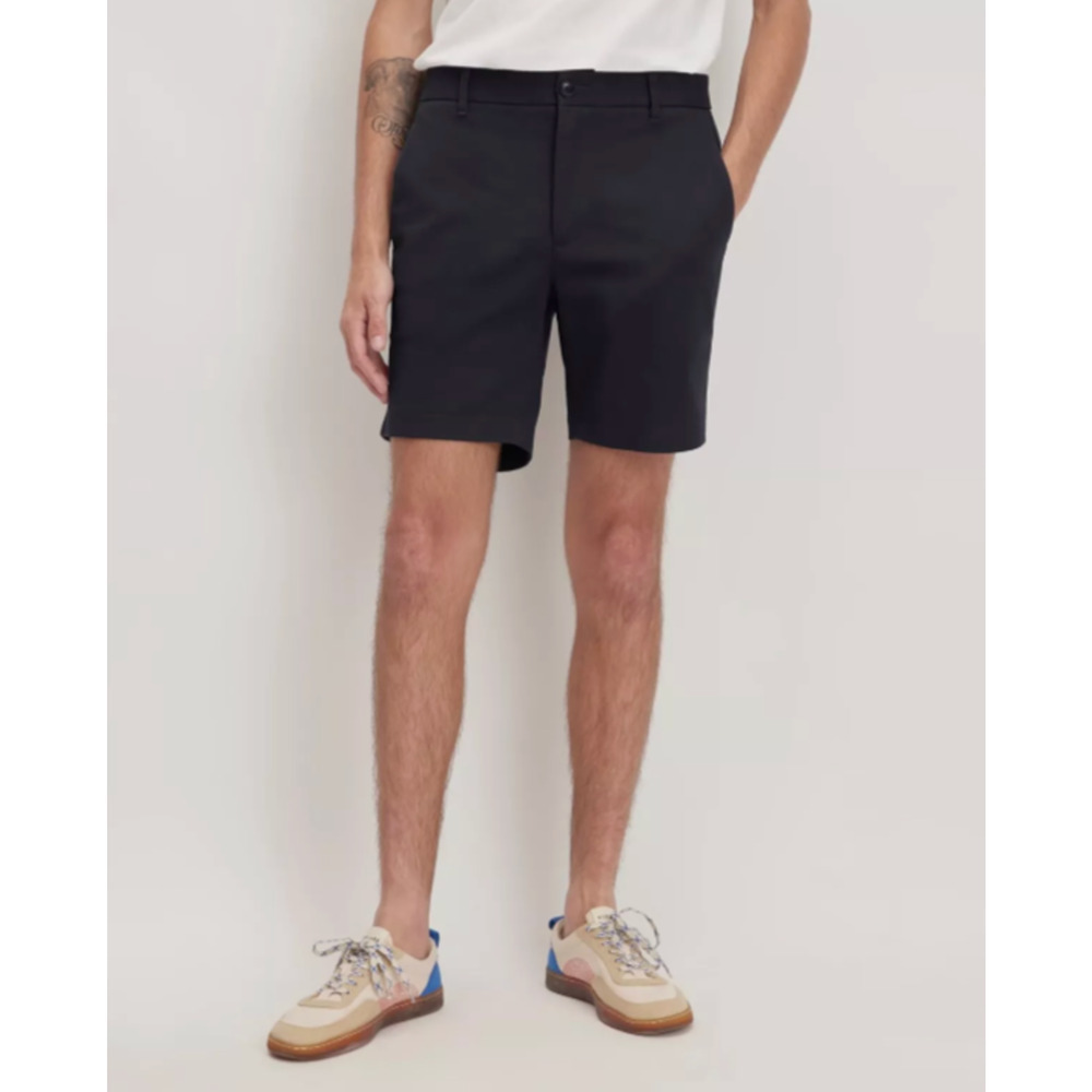 Everlane Navy Blue 30" x 7" Slim Fit Performance Chino Shorts Zip Pocket Belt